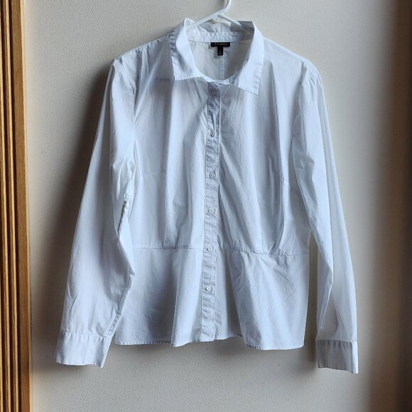 Talbots Crisp White Cotton Blend Button Down Shirt Size 16 - Picture 7 of 15